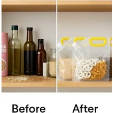 Daisy Store 12’li Katlanabilir Saklama Torbası 2,5 Litre Sızdırmaz Kapaklı Çok Amaçlı Su ve Gıda Saklama Poşeti Pirinç Bakliyat Kamp Piknik Seyahat Için Dayanıklı