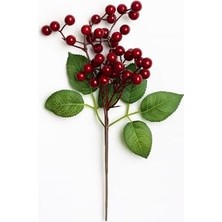 Daisy Store Yapay Çiçek Kırmızı Kokina Demeti Kokina Çiçeği Yılbaşı Süsü Kırmızı Yeşil Lüx Hediye Yılbaşı Ağacı Süsü 35 cm