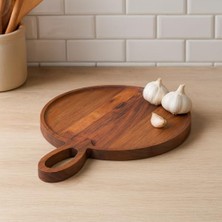 Daisy Store Doğal Akasya Ahşap Yuvarlak Sunum Tabağı ve Servis Tepsisi – 20 cm Masif Peynir, Çerez ve Kahvaltı Tabağı (Kırılmaz Dekoratif Tabak)