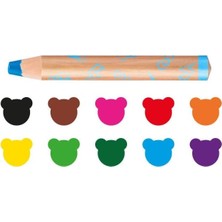 Daisy Store 3 In 1 Bebek Ahşap Gövdeli Boya Kalemi, 10'lu