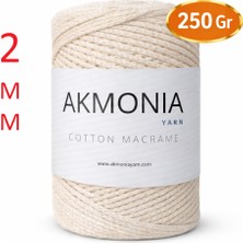 Akmonia Makrome Pamuk 250GR  2mm Zincir Ip, Çanta,runner,dekarayon,sepet