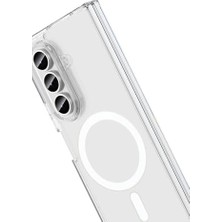 Daisy Store Galaxy Z Fold 7 Için ile Uyumlu Arka Kısmı Şeffaf Kenarları Silikon Yapılı Güçlendirilmiş Mıknatıslı Kablosuz Şarj Destekli Kılıf