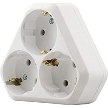 Daisy Store Üçgen Tip 3'lü Topraklı Priz, Beyaz