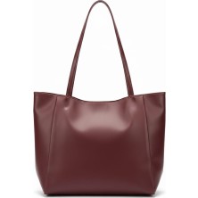 ÜçKol Ticaret Geniş Iç Hacimli Nubuk Görünümlü Deri Shopper Çanta