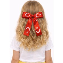 Türk Bayrak Desenli Kırmızı Saç Tokası | 23 Nisan – 19 Mayıs – 29 Ekim Özel Gün Fiyonk