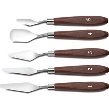 Hobialem 5 Li Metal Spatula Seti Akrilik ve Yağlı Boya için Esnek Çelik Bıçaklar