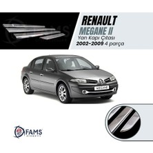 Fams Otomotiv  Renault Megane 2 Krom Yan Kapı Çıtası 4 Kapı 2002-2009 (Geniş Uzun) Paslanmaz Çelik