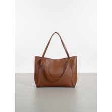 ÜçKol Ticaret Geniş Iç Hacimli Nubuk Görünümlü Deri Shopper Çanta