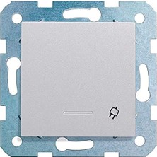 Daisy Store Gümüş Kapakli Toprakli Priz Mekanizma+Düğme Kapak Çabuk Bağlanti Çarpma Karşıtı Çocuk Korumalı