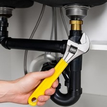 Daisy Store 25 cm Ayarlı Kurbağacık Anahtarı – Sarı Saplı Profesyonel Ingiliz Anahtarı