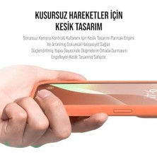 Daisy Store Kılıf Ince Sıvı Silikon 3 Katmanlı Tam Kaplamalı Yumuşak Jel Kauçuk Kılıf Kapak (Açık Turuncu (19), 15 Pro)