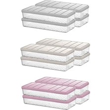 Daisy Store - Nora 4'lü 1.2 Litre Küçük Boy Açık Gri Saklama Kabı