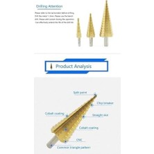 Daisy Store 3’lü Kademeli Matkap Ucu Seti – Huni Şekilli Paslanmaz Çelik Sac Delme Uçları, Alüminyum, Demir, Sac Metal ve Ince Levha Delme Için Drill Panç Seti