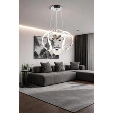 Aura Lighting Aura Lıghtıng Krom Dron Model 3 Renk LED Modern Antre/oda/mutfak Avizesi (Beyaz Sarı Günışığı)