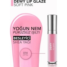 Daisy Store Dewy Lip Glaze Parlak & Dolgun Görünüm Veren Yapışmayan Dudak Parlatıcısı 014 Soft Pınk
