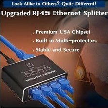 Daisy Store Ethernet Splitter, Gigabit Ağ Bölücü, Bilgisayar, Hub, Anahtar, Yönlendirici 1x4 Portlu, Evrensel Ağ Genişletici, Usb-C Güç Girişli, 1000MBPS Lan Internet Splitter Eşzamanlı Çalışma