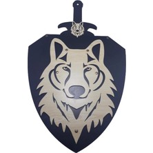 Daisy Store Ahtek Kurt Başlı Kılıc Kalkan Seti, Ahşap Oyuncak ETİCSET030