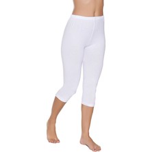 Gümüş 3104 3'lü Kadın Likralı Düz Diz Altı Tayt