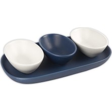 Mikasa Moor Mavi Beyaz 4'lü Servis (32X18CM-14X10X5CM)