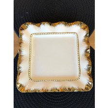 Rossev Servis Tabağı Kare Gold 26 cm.