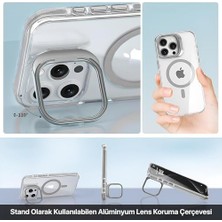 Daisy Store 13 Için ile Uyumlu Luxo Serisi Yüksek Kalite Kılıf Ultra Şeffaf Görünüm ve Standlı Ergonomik Tasarım (Natural Titanyum, 13)