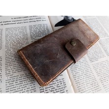 Mahfuz Kesimden Dikime Tamamen El Emeği Gerçek Deri Cüzdan 12 Kart 2 Bölme Alanı (19.4cm*8,5cm) DAK15