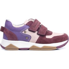 Ortopedikal 3880 Rakerplus Hakiki Deri Bordo Pembe Mor Çocuk Sneakers Spor Ayakkabı Cırtlı