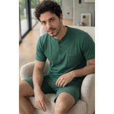 Urban Forest Şortlu Pat Detaylı Elegant Erkek Pijama Takımı