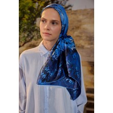 Maisa Göknar Mulberry Ipek Eşarp 90*90 cm - Mavi