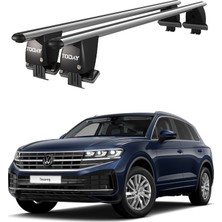 Today Auto Royal Volkswagen Touareg (2018 ve Sonrası) Uyumlu Gri Ara Atkı Port Bagaj Tavan Barı