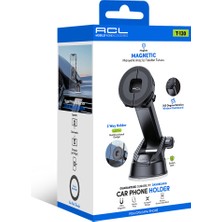 Acl T-130 MagSafe Uyumlu 2 Yönlü Çok Fonksiyonlu Süper Güçlü Vantuzlu Konsol ve Cam Telefon Tutucu