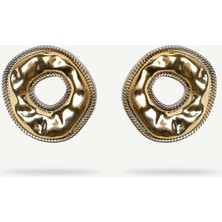 Yargıcı Dokulu Gold Küpe