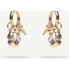 Yargıcı Charm Detaylı Halka Küpe