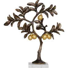 Yargıcı Limon Ağacı Formlu Mermer Tabanlı Poliresin Obje(12x37x41 Cm)
