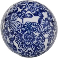 Yargıcı Çiçek Desenli Porselen Dekoratif Top(8x8 Cm)