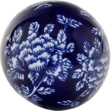 Yargıcı Çiçek Desenli Porselen Dekoratif Top(9x9 Cm)