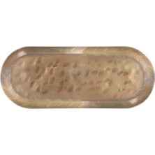 Yargıcı Dövme Desenli Metal Tepsi(12x26x2 Cm)