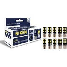 Niken Premium T10 LED Ampul Seti 10 Adet - 12-24V Yüksek Işık Gücü ve Ultra Uzun Ömürlü Park/plaka Lambası