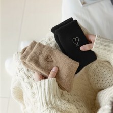 Trendy Chic Kalp Desenli Peluş Çorap