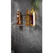 Daisy Store Yapışkanlı Banyo Düzenleyici Şampuanlık Duş Rafı Krom 2 Telli Tş-01