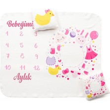 Daisy Store Yeni Doğan Kız Bebek Doğum Hediyesi Aylık Konsept Fotoğraf Battaniyesi