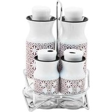 Daisy Store 5 Prç Standli Yağdanlik Beyaz Kirmizi