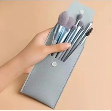 Daisy Store 8'li Makyaj Fırça Seti, Su Yeşili Seyahat Çantalı, Profesyonel Kozmetik Fırçalar
