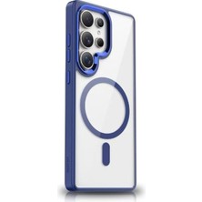 Daisy Store Galaxy S25 Ultra ile Uyumlu Kılıf Lacivert Delexo Kablosuz Şarj Özellikli Kapak (Galaxy S25 Ultra ile Uyumlu, Lacivert)