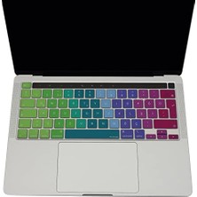Daisy Store Klavye Koruyucu Kılıf Türkçe Q Uk-Ters L- Enter Tipi Touchbar Pro 13INÇ M1,m2 A2251,A2289,A2338 -Pro 16 Inç A2141 Uyumlu, Ultra Ince Klavye Filmi Pembe Yeşil