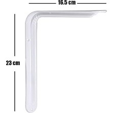 Daisy Store Raf Altı Ayak Raf Tutucu L Demir 16.5 x 23 cm Beyaz Montaj Aparatı (2 Adet)