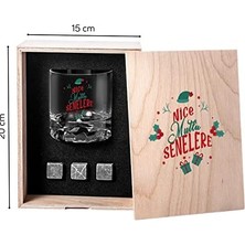 Daisy Store Yeni Yıl Mesajlı Ahşap Kutulu Viski Kadeh Seti