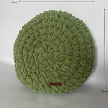 Ayona El Örgüsü Fıstık Yeşili Puffy Kırlent Yastık - Ultra Yumuşak Hediyelik Dekoratif Yastık 36X36 cm