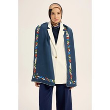 Maisa Aden Pamuk Ipek Şal 70*190 cm - Lacivert