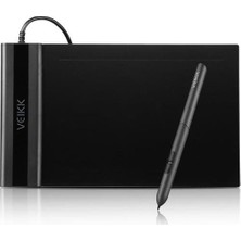 Veikk S640 Grafik Tablet 6 x 4" 8192 Seviyeli Siyah Kalem ile Uyumluluk ve Taşınabilirlik